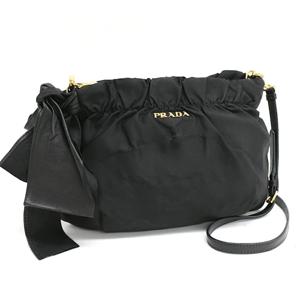 Prada Tessuto Crossbody Bag Jacquard Leather Ribbon